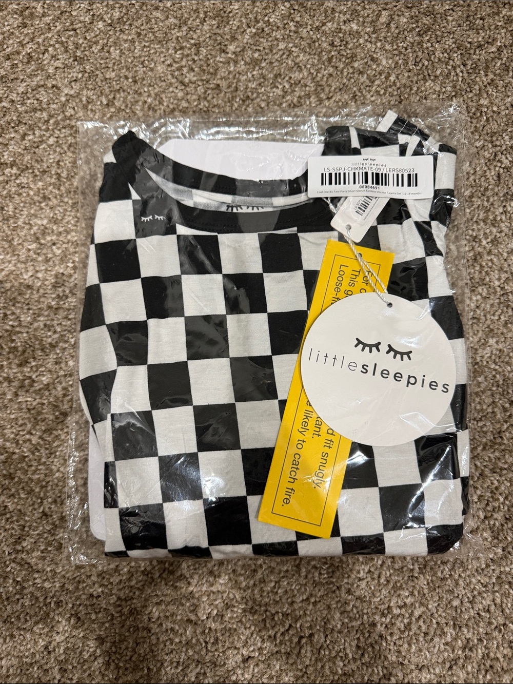 Little Sleepies Cool Checks short sleeve and pants 12-18m